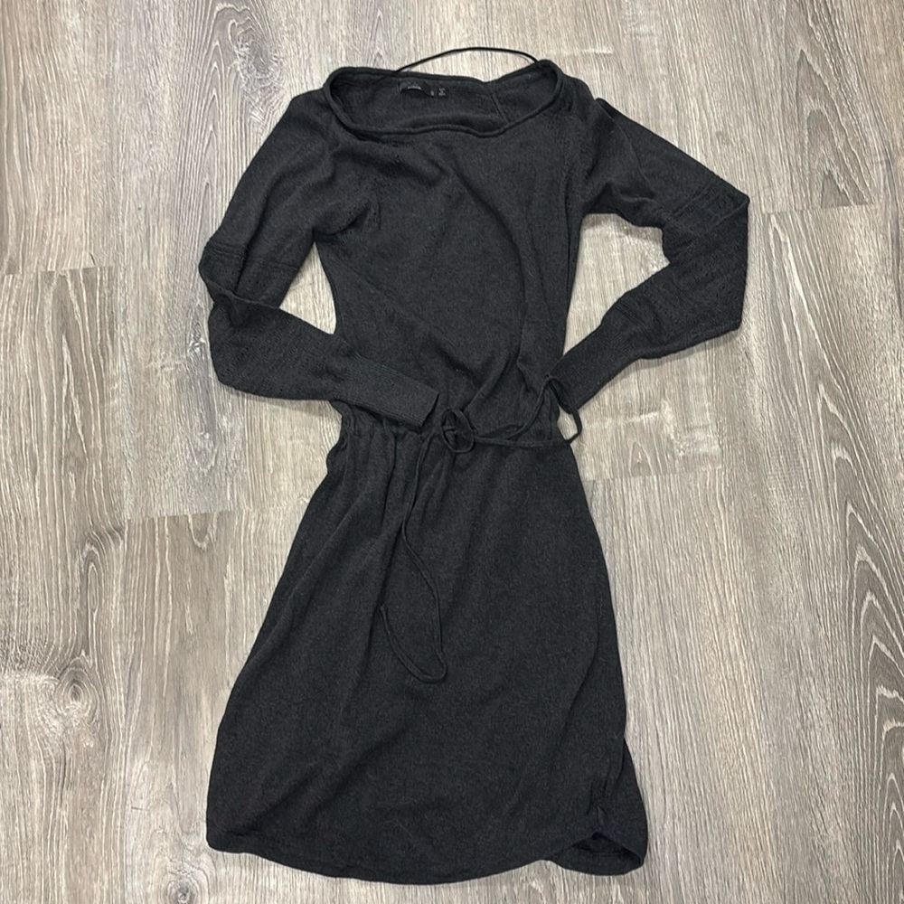 Prana Grey Gray Thinner Sweater Dress, Small EUC